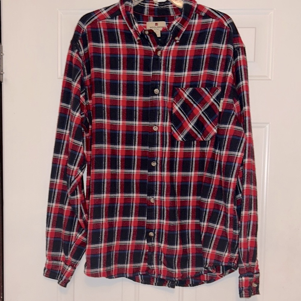 Woolrich Men’s RVP Flannel Plaid Shirt XL Cabincore Lumberjack Cotton Masculine